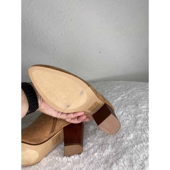 Aldo women’s Chelsea ankle boots booties tan pointed toe zipper closure size 8.5 - Picture 11 of 14